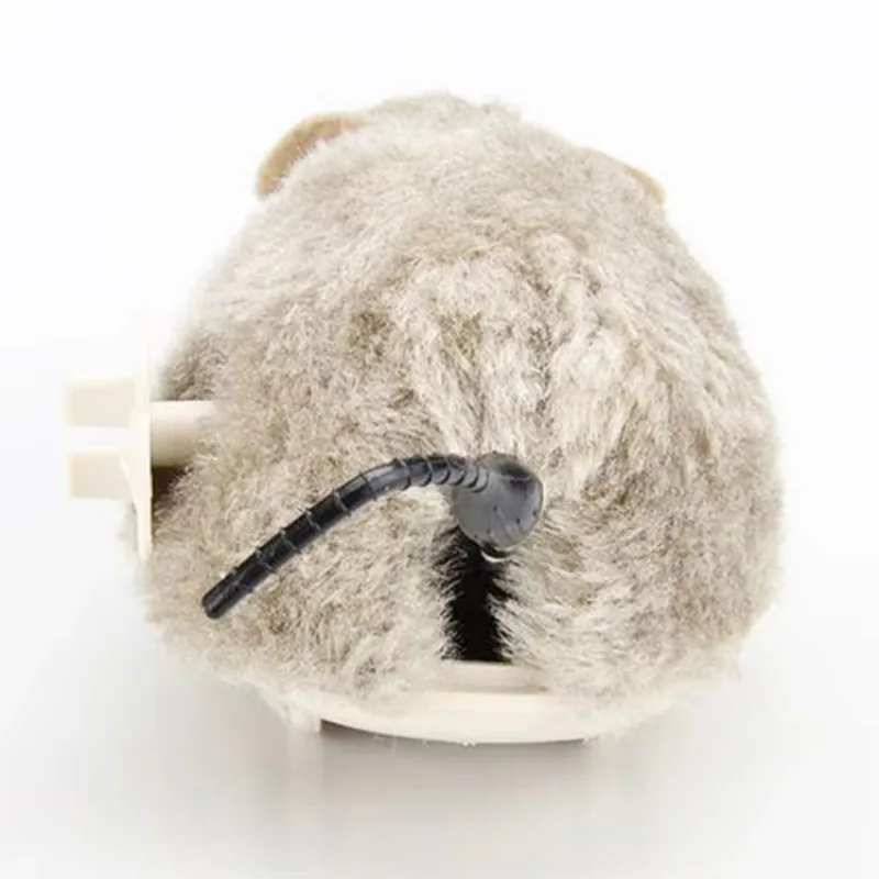 Plush Fur Simulation Wind-Up Clockwork Mouse Toy for Cats Self-Entertaining Pet Supplies Wholesale