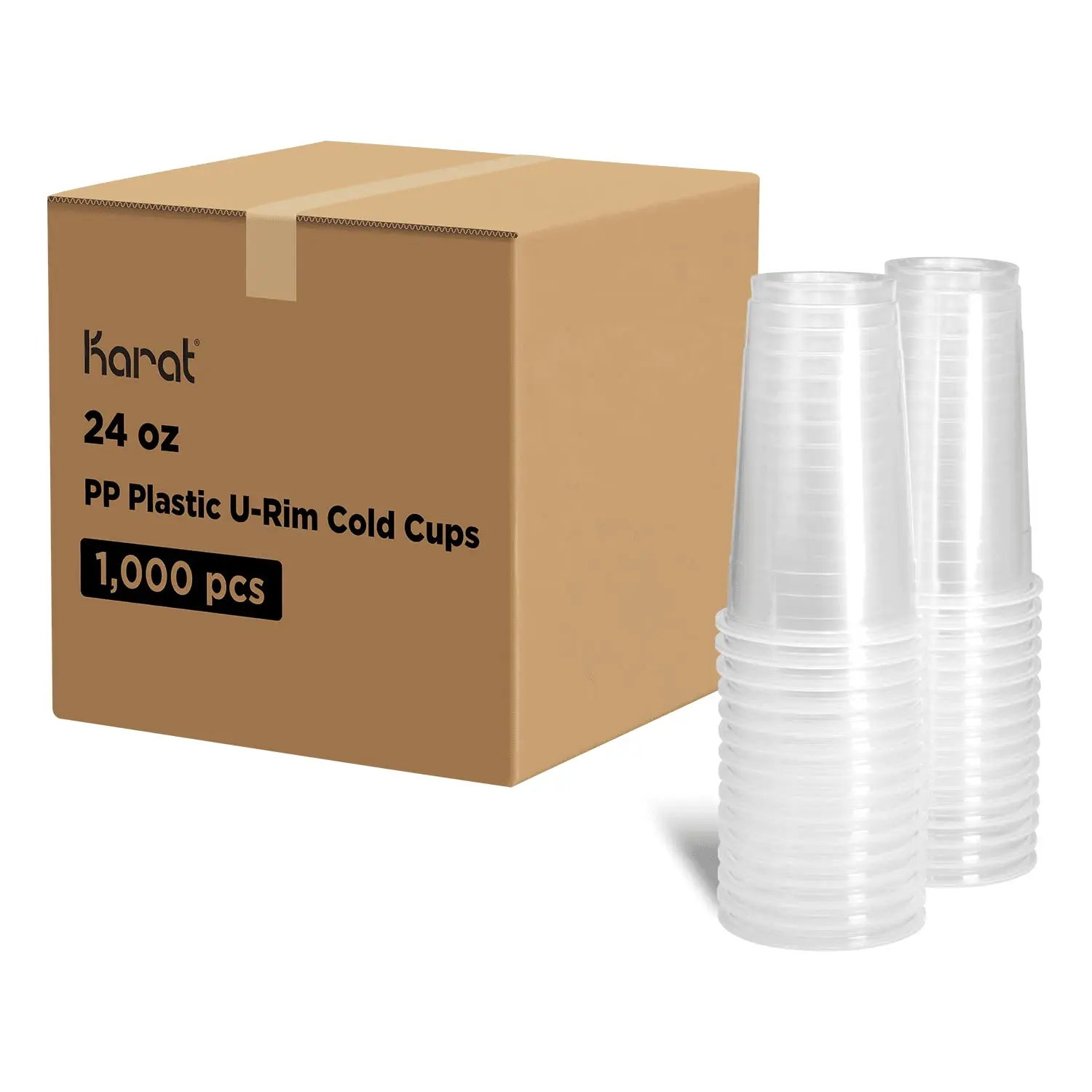 

[24oz - 1,000 ct] 95mm Diameter Translucent PP Plastic U-Rim Disposable Cups, Designed for Sealing Films (C1012-K)