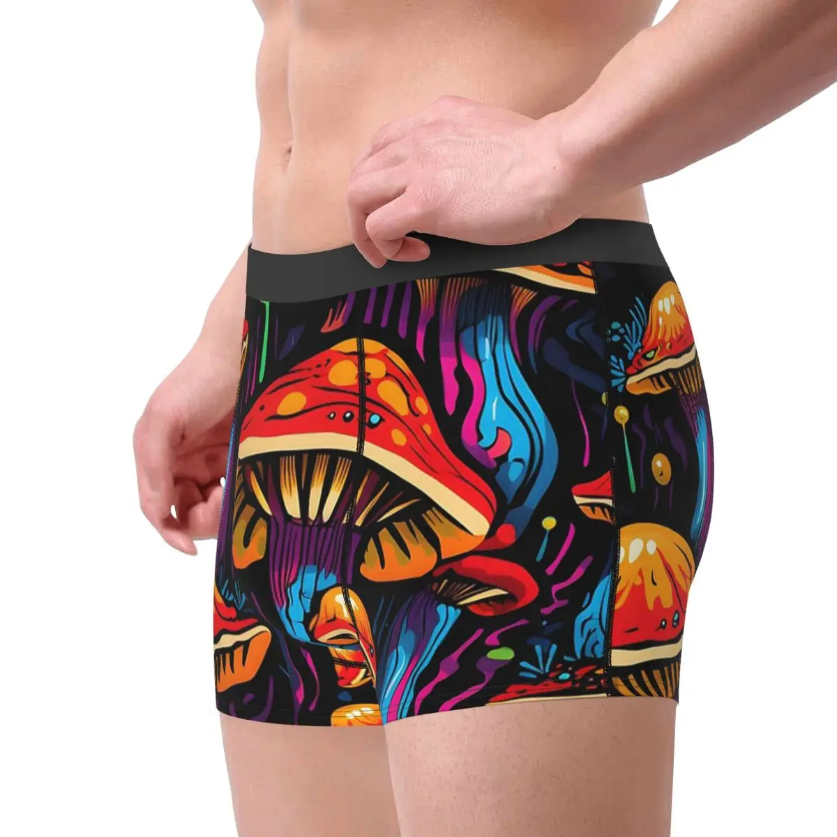 Boxer Underpants Shorts Acid Trippy Weird Psychedelic Wavy Mushroom Panties Male Comfortable Underwear for Homme Man Gift