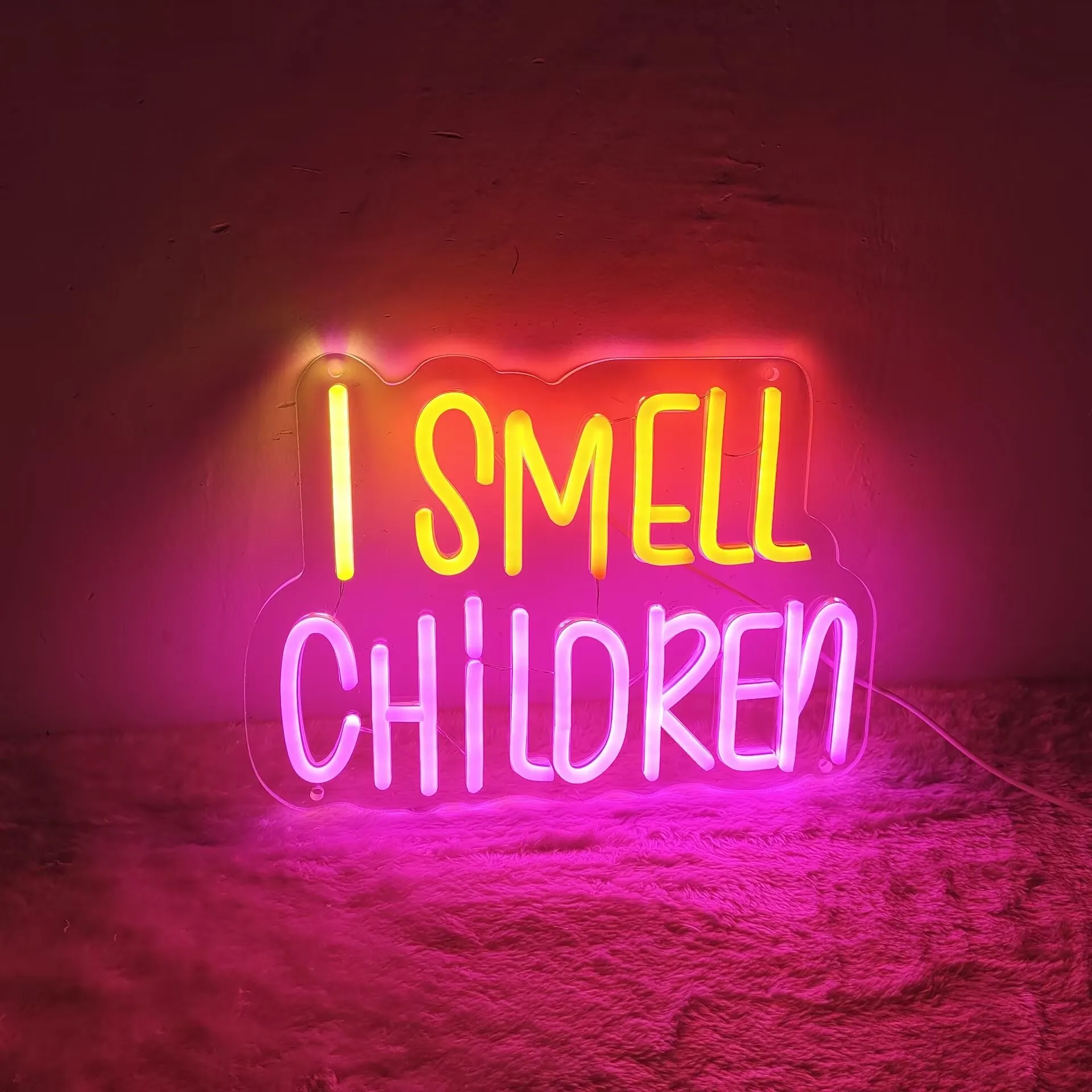 

I SMELL CHILDREN Неоновая вывеска USB с регулируемой яркостью Светодиодная неоновая вывеска Настенное художественное украшение для Gameroom Спальня Гостиная Бар Подарки для вечеринки