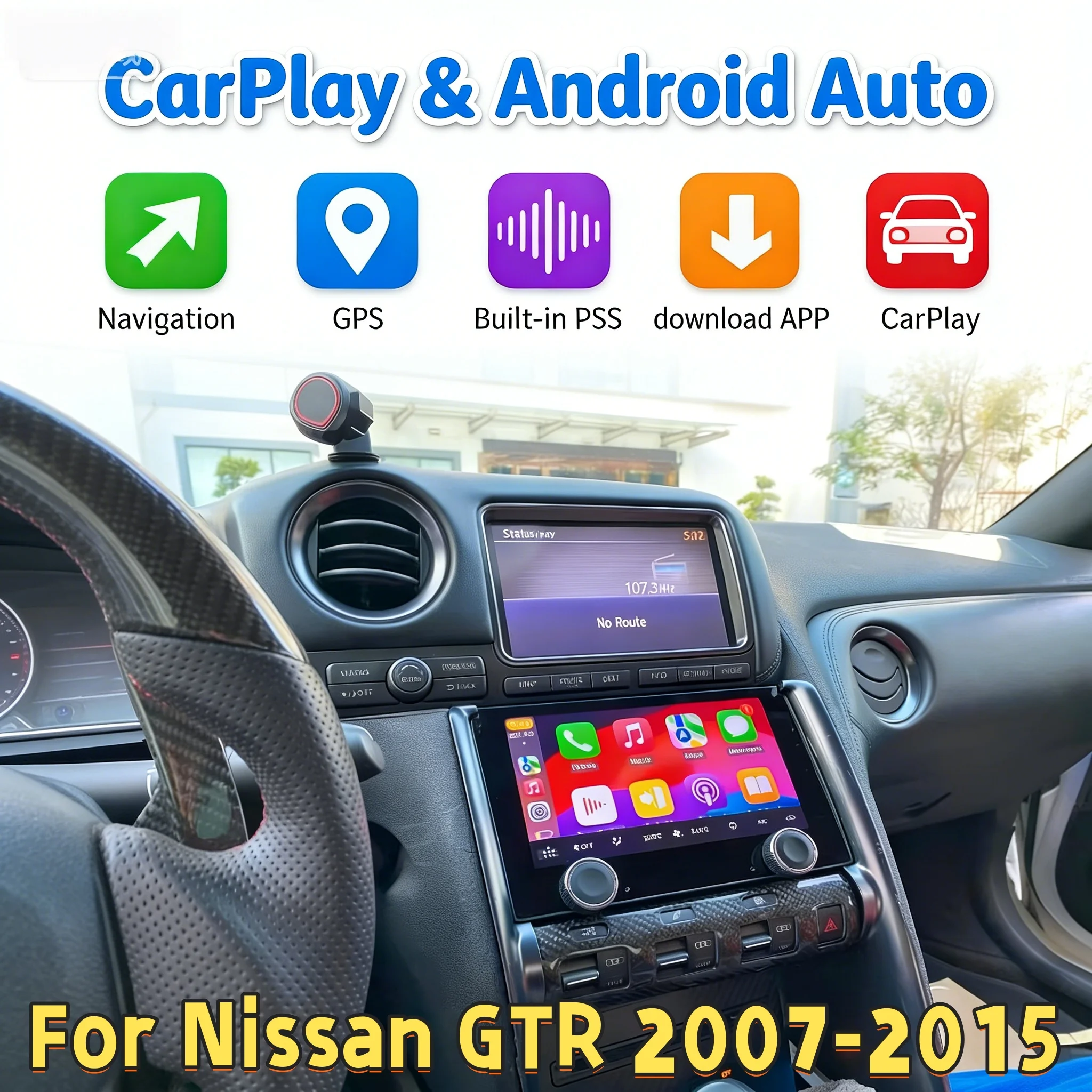 Multimedia Video Wireless Carplay Player For Nissan GTR 2007 - 2015 Android Car Radio  Autoradio Stereo  Air conditioning screen