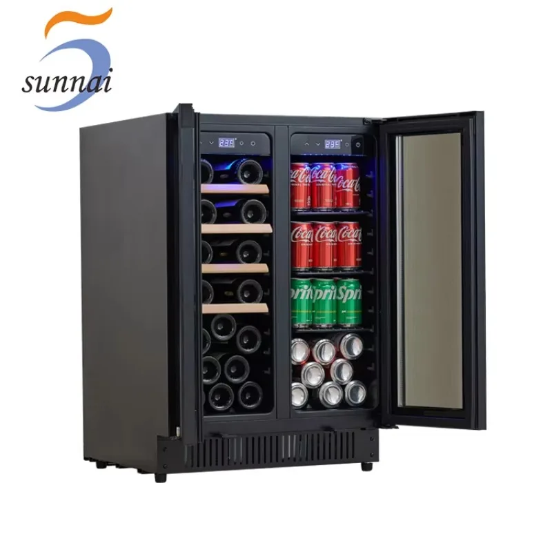 Factory Sale 128L Electric Inverter Compressor Dual Zone Wine And Beverage Coolers