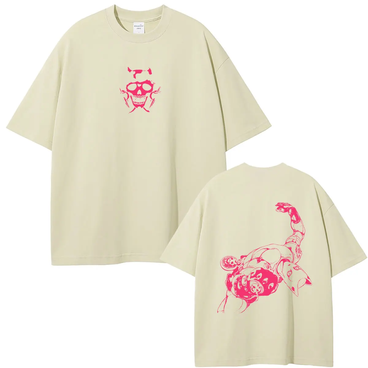 

Anime Jojo Bizarre Adventure T-shirt Manga Killer Queen T Shirts Men Women Casual Oversized Crewneck Tshirt Male Vintage Tops