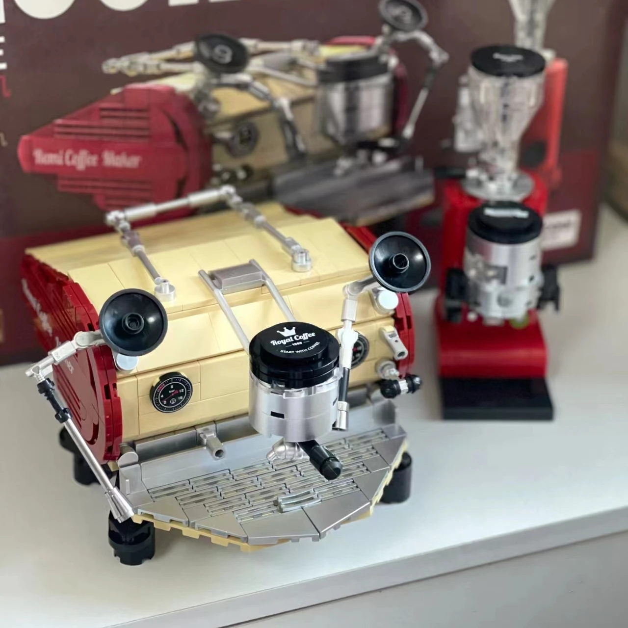 IN STOCK Coffee Maker Espresso Machine Grinder Bread Maker Bean Grinder Creativity Display Box Building Blocks Bricks Toys Gifts