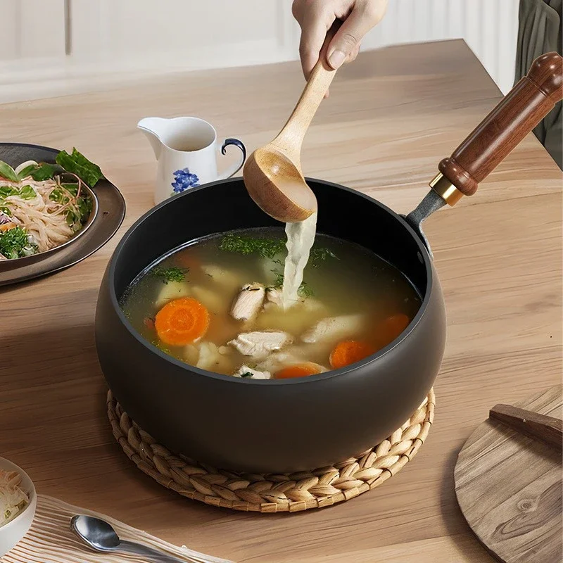 

New ancient style big belly pot, old style uncoated thick bottomed household Non-Stick stir-fry soup iron pot