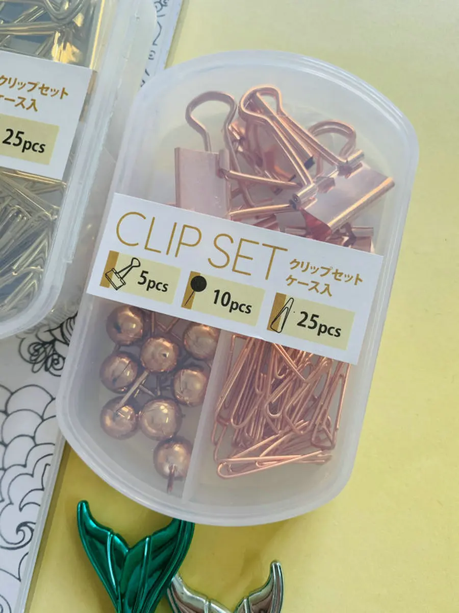 

Office Supplies Stationery Boxed Clip Pushpin Paperclip Set paper clip set gold paper clips binder clips colored office clip set