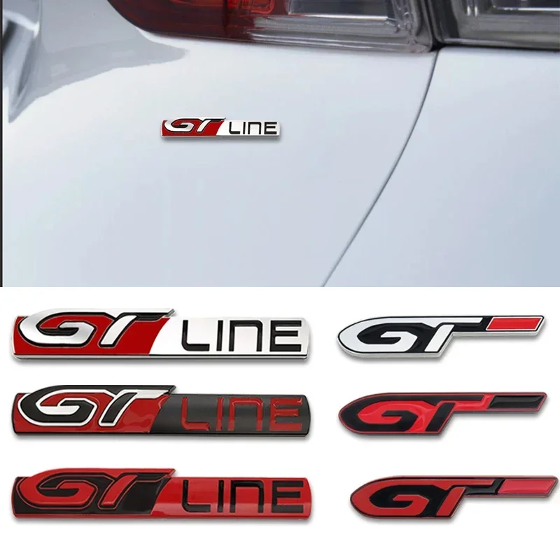 ثلاثية الأبعاد سيارة معدنية GTLINE شارة الخلفي الجذع الحاجز شعار ملصق لبيجو GT 206 208 308 307 207 208 3008 407 508 2008 RCZ GT LINE