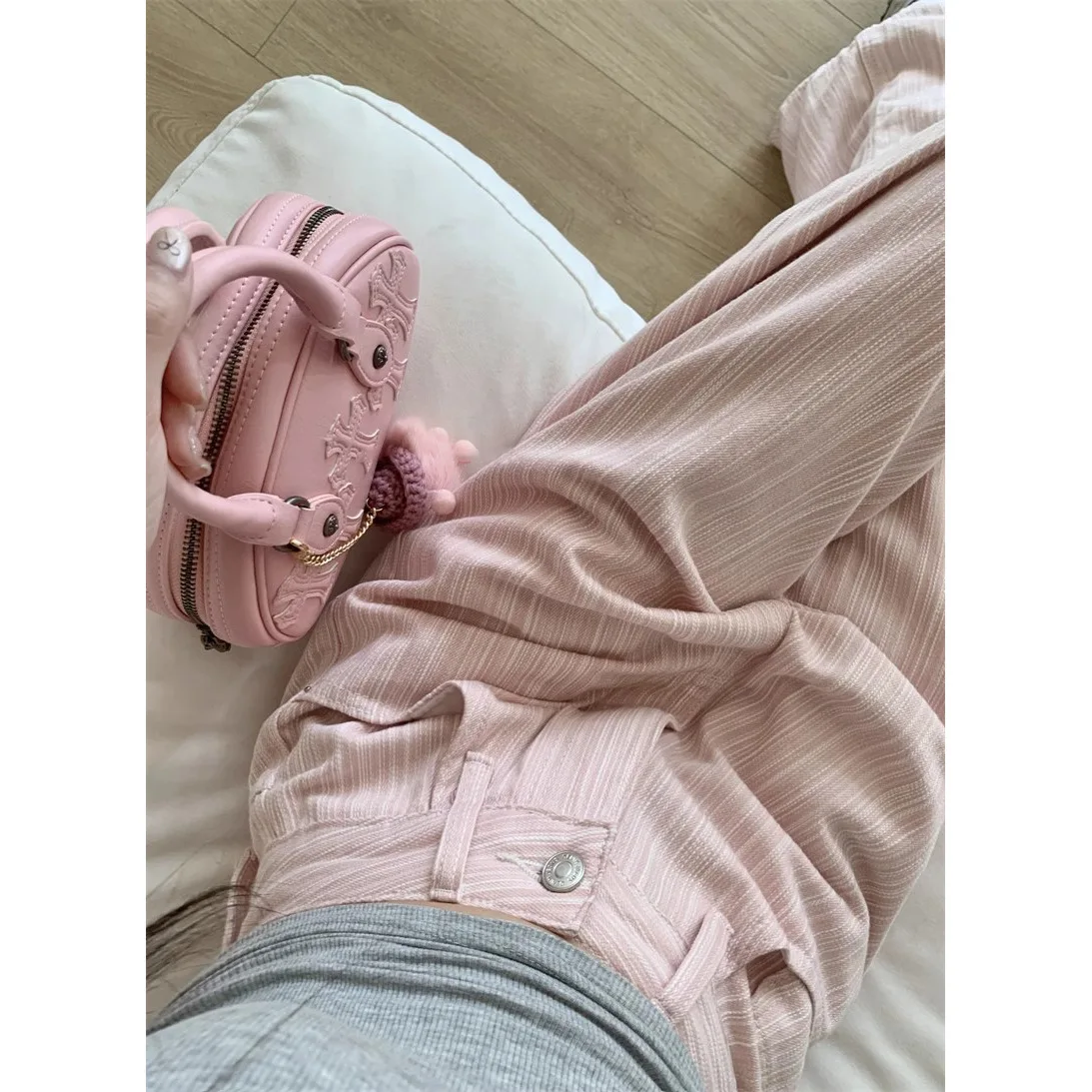 

Y2K Flared Jeans Denim Woman Cargo Pockets Multi Pocket Utility Workwear Military Camouflage Female Fashion Street Style Basic