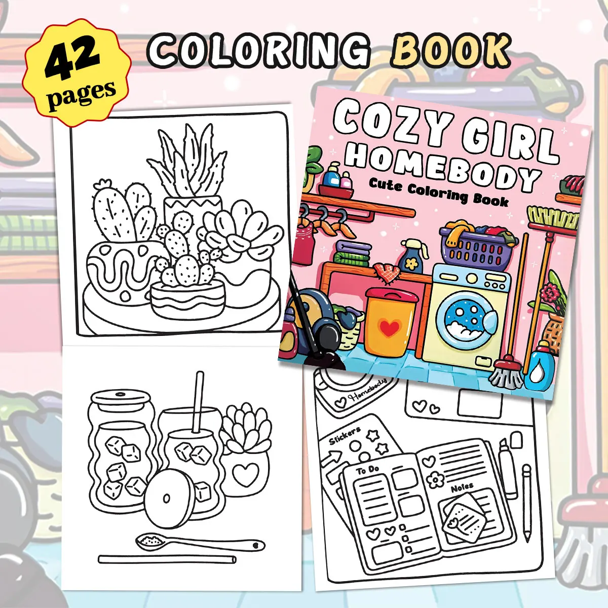 Relaxing coloring books, daily scenes creation, parent-child DIY painting books.