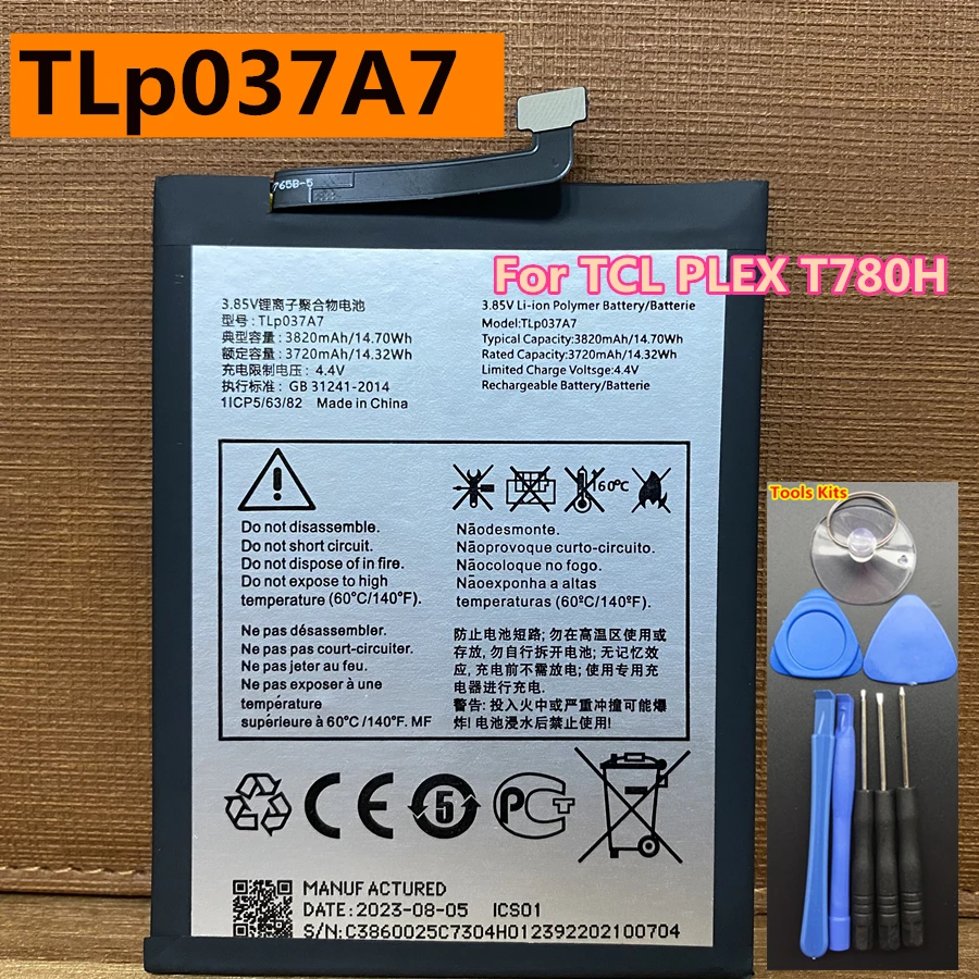 New Original TLp037A7 3.85V 3820mAh Battery for Alcatel TCL PLEX T780H , For TCL 10L Plex Replacement Mobile Phone Batteries