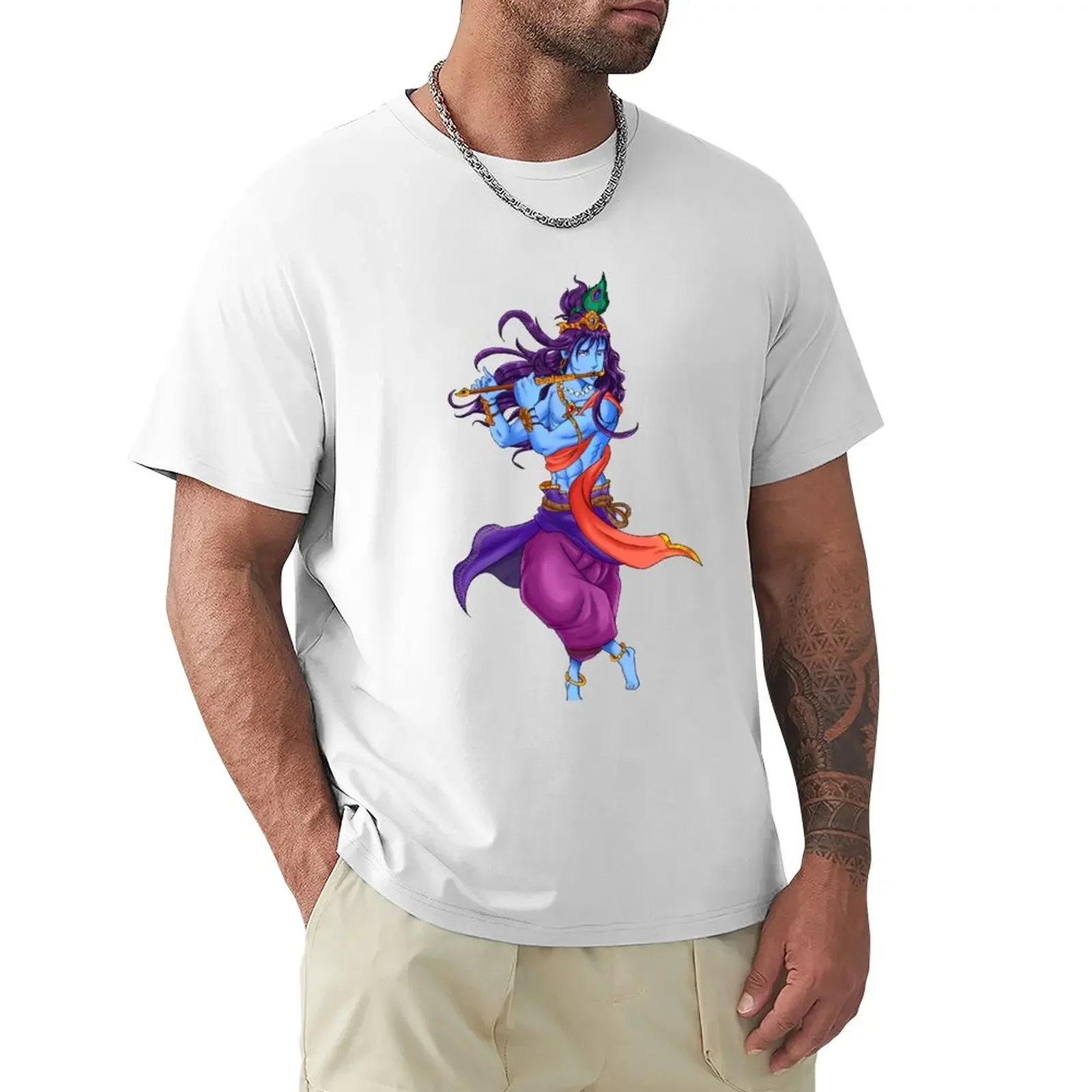 Lord Krishna Shirt Print T-Shirt summer clothes cute clothes vintage mens clothes anime plus size tops mens t shirt graphic