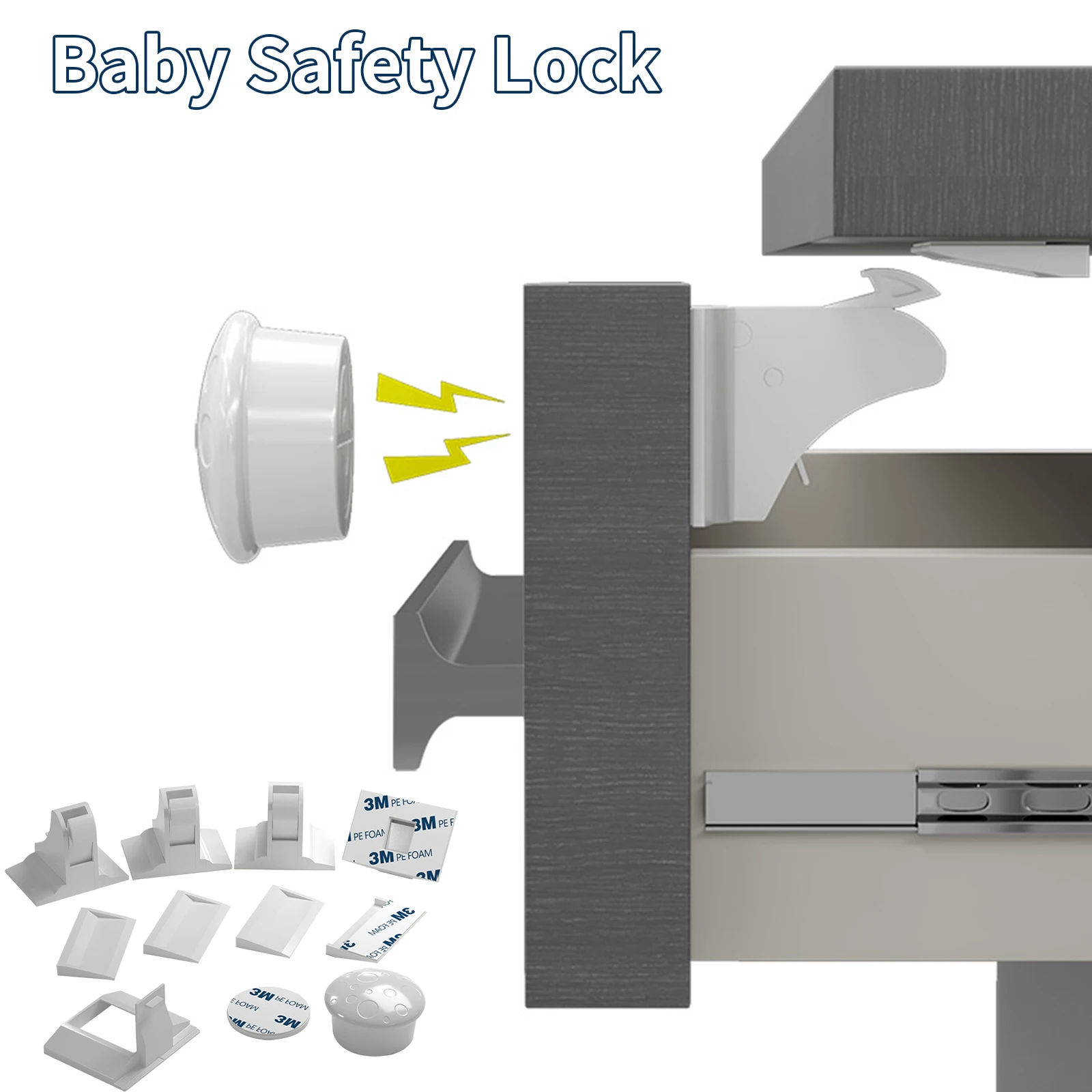 Magnetic Child Lock Children security-Protection Baby Safety Lock Children Security Locks Drawer Latch Cabinet Door Lock Limiter