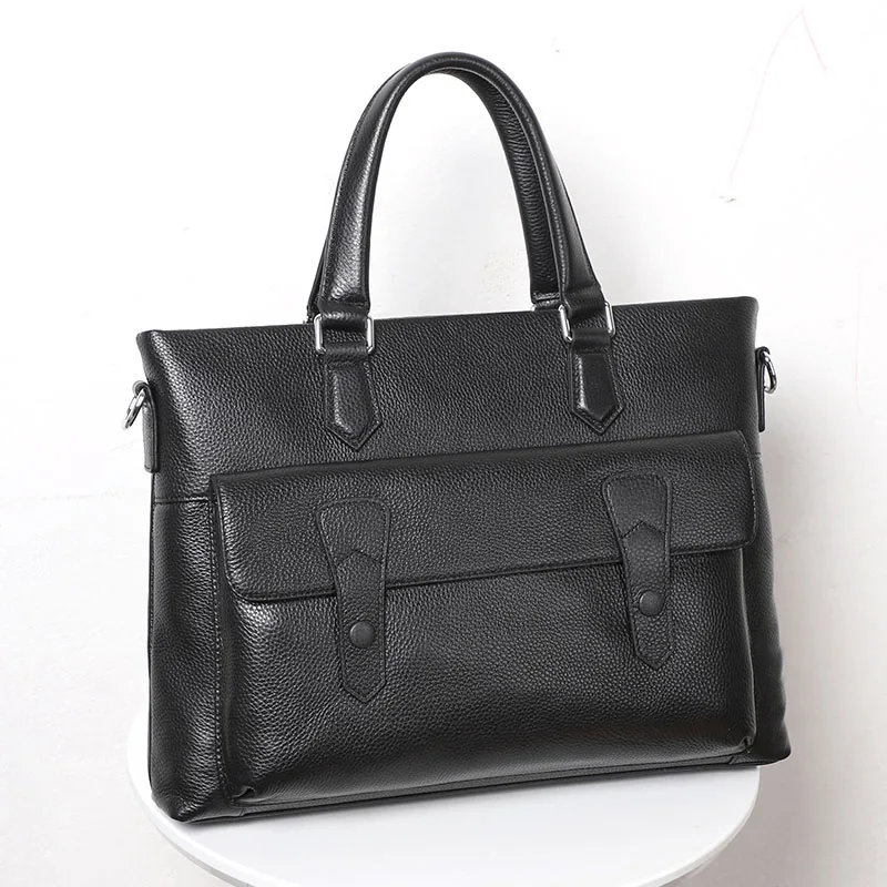 2022 Fashion Men's Briefcase Natural Skin Handbag Totes Men Genuine Leather Travel Bag Male Messenger Bags Casual Man Briefcases