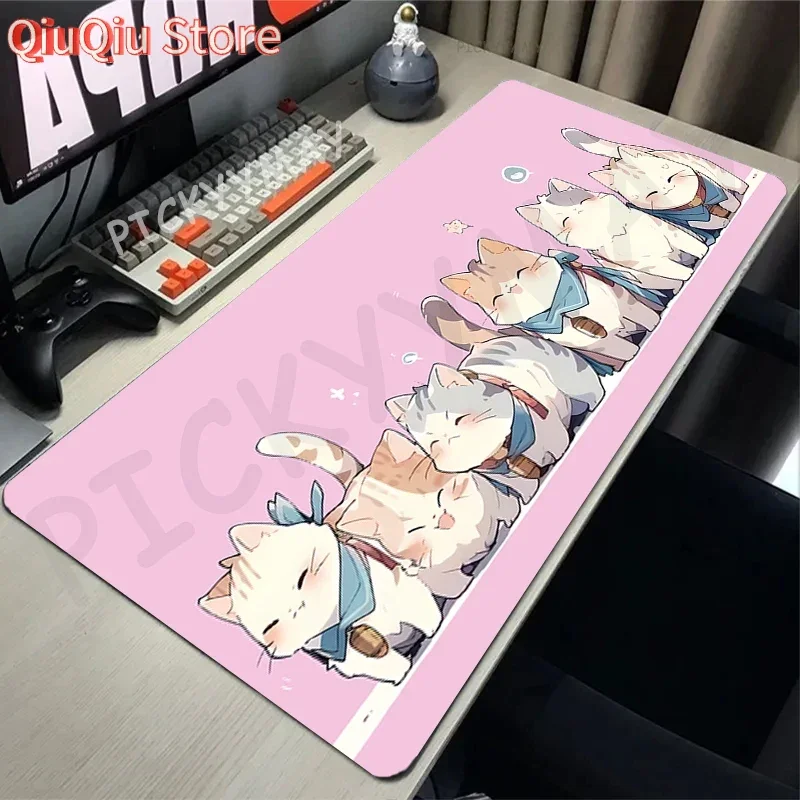 Süße Katze Familie großes Mauspad 100 x 50 cm große Computer-Mauspads Gaming-Mauspad große Tastaturmatte Gamer-Mauspads Schreibtischmatten
