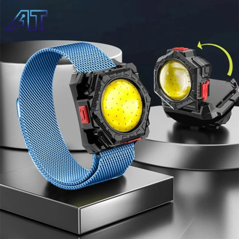 

3-in-1 LED Wrist Flashlight Watch Light USB Rechargeable Torch Portable Headlight with Cap Clip for Camping Running Cycling Lamp