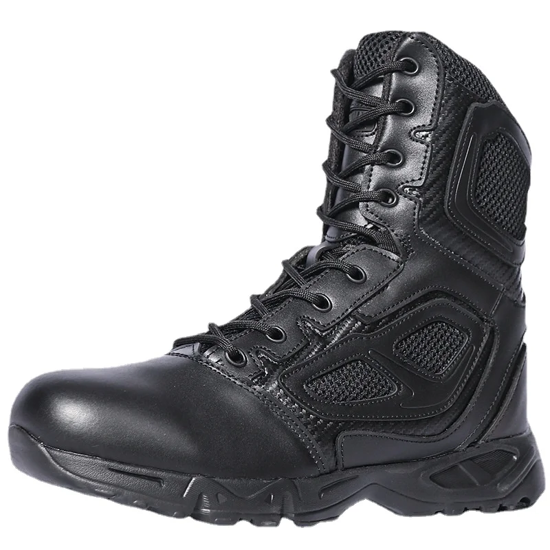 Outdoor Climbing High-top Black Combat Boots Tactical Boots Ultra-light Non-slip Wear-resistant Men\'s Outdoor Shoes