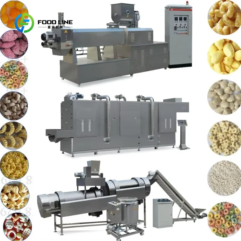 Customized Double Screw Extruder Sweet Corn Chips Food Making Puff Snack Machine