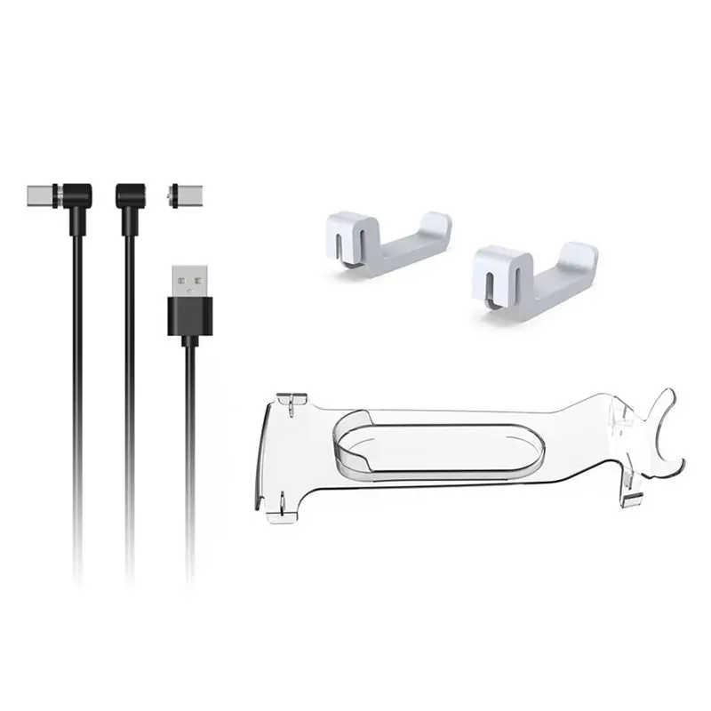 *A91P For PS5/PSVR2 Host Overhead VR Bracket Handle/Headphone Hanger+1 in 2 Out Magnetic Suction Charging Cable Set