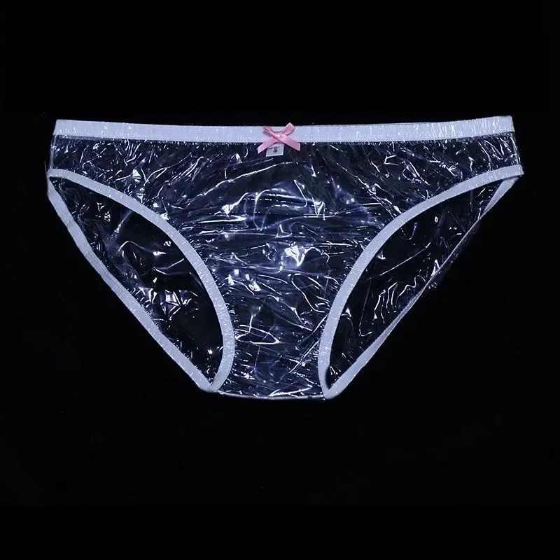 Calzoncillos sexis transparentes de plástico PVC para hombre, calzoncillos suaves y silenciosos ABDL para mujer, calzoncillos de talle bajo a prueba de fugas, bragas eróticas para parejas