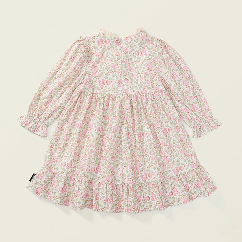 

Children Blossom into Spring Girls Floral Casual Dress Chic Puff Sleeves Ruffles Beautiful Choice for Day Out in the Countryside