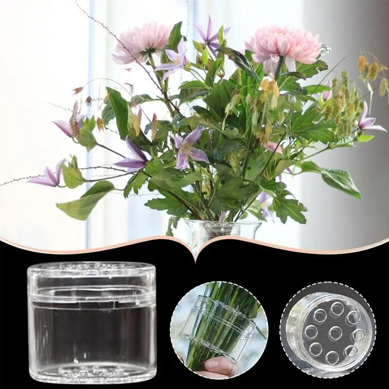 Ikebana Stem Holder Clear Stem Holder Stable Flower Vase Holder Ring Floral Art Accessory For Flowers Support