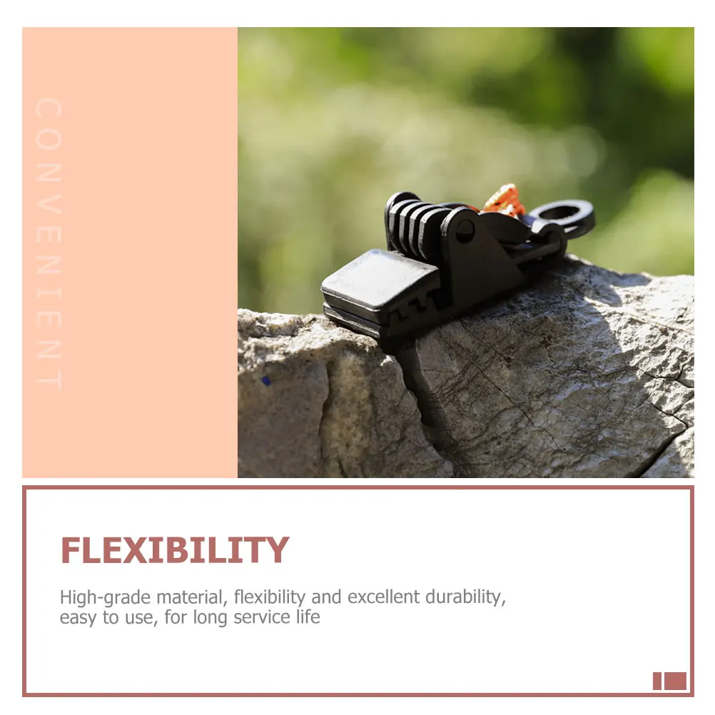 

2 Pcs Tent Heavy Duty Fasteners Windproof Clips Holder Tarp for Camping Black Clamps