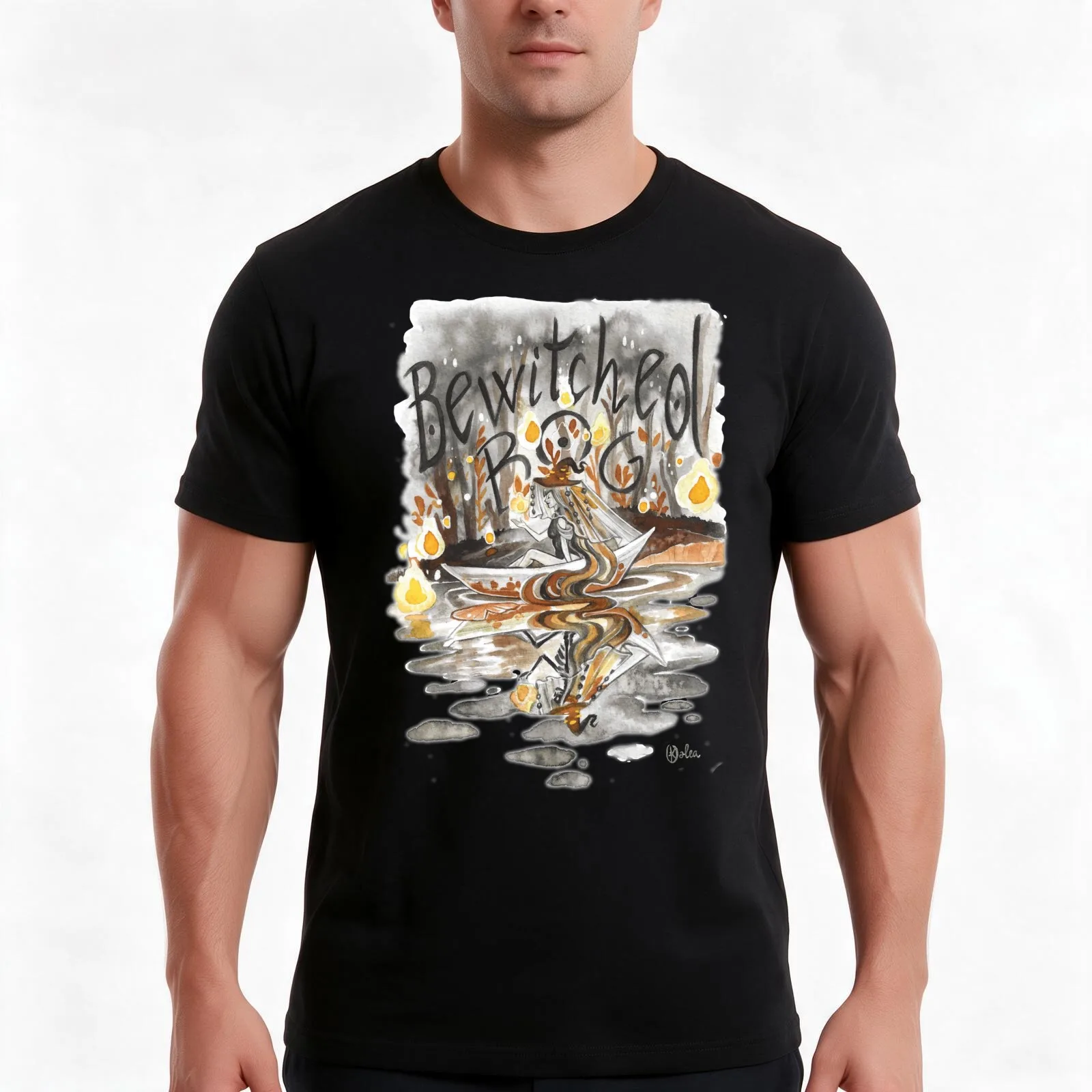 Bewitched Bog - Drawtober 2022 T-Shirt Summer Casual Cotton Tee Oversized Streetwear Tops Vintage Graphic Print 100% Cotton
