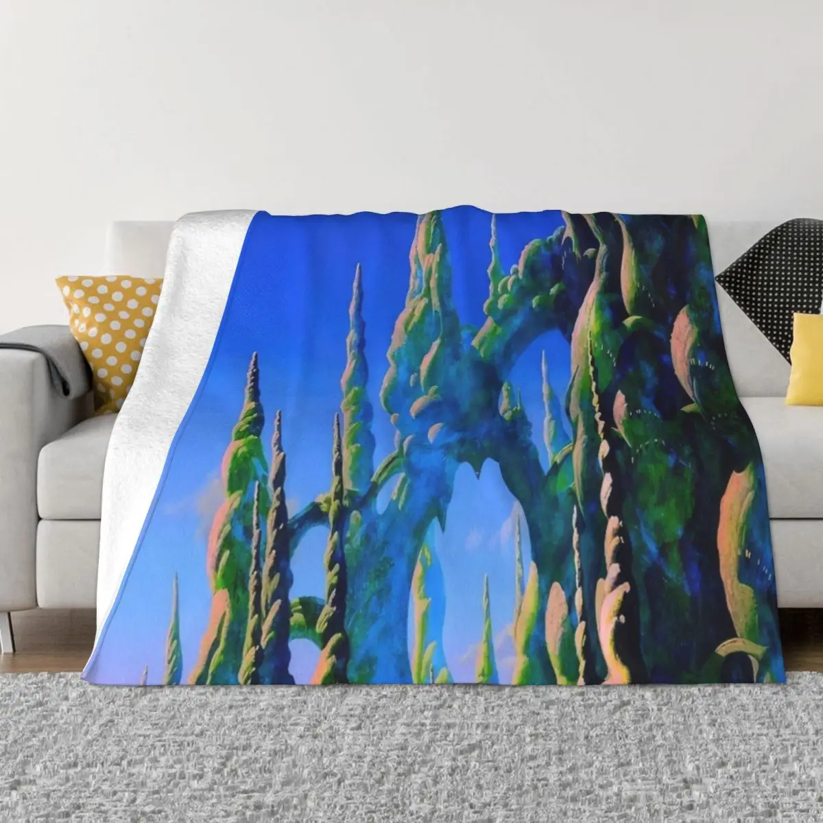 Roger Dean Throw Blanket Quilt Retros Tourist Blankets