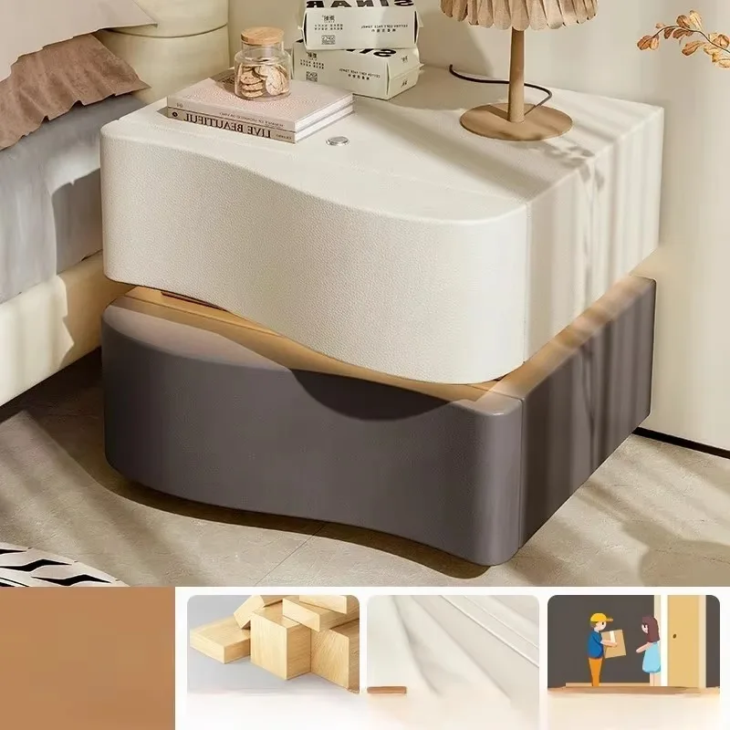 منضدة تخزين جمالية لغرفة النوم الاسكندنافية تصميم حديث طاولة بجانب السرير فاخرة أثاث فندق من الخشب البسيط Mesitas De Noche #6