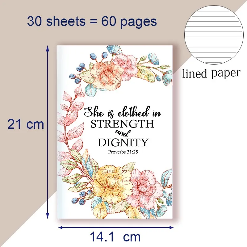 A5 Notebook Proverbs 31 25 - She Is Clothed With Strength And Dignity - Scripture Note Book Bible Quote Jesus Christian # X166