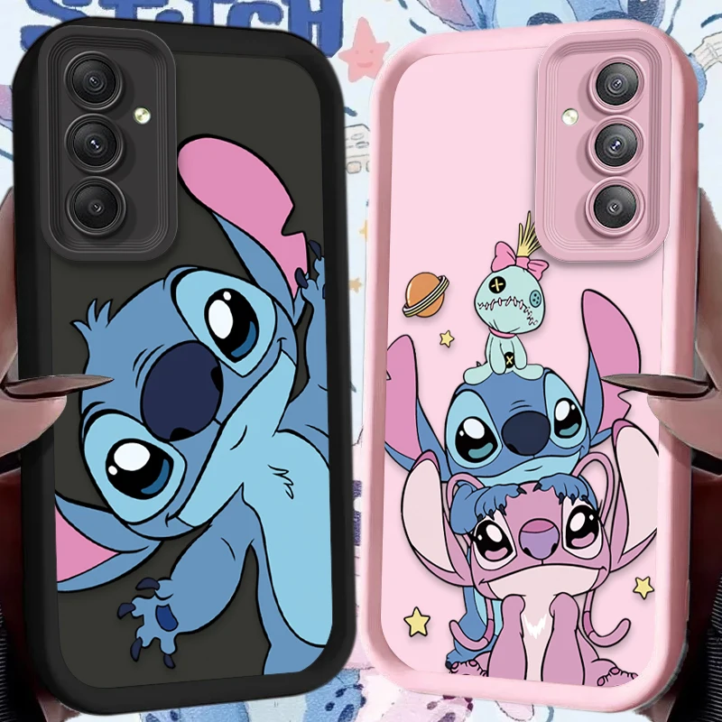 Disney Stitch Couple Case for Samsung Galaxy A16 A26 A36 A56 A05 A05S A15 A25 A35 A55 A54 A34 A24 A14 A13 A52 A52S A51 Back Etui