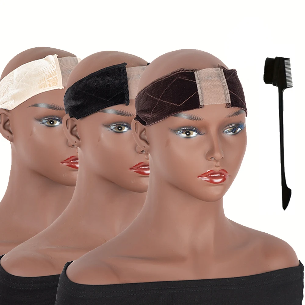 2pcs Non-Slip Velvet Wig Grip Band With Adjustable Headband And Transparent Lace Securely Holds Wigs And Head Scarves In Place