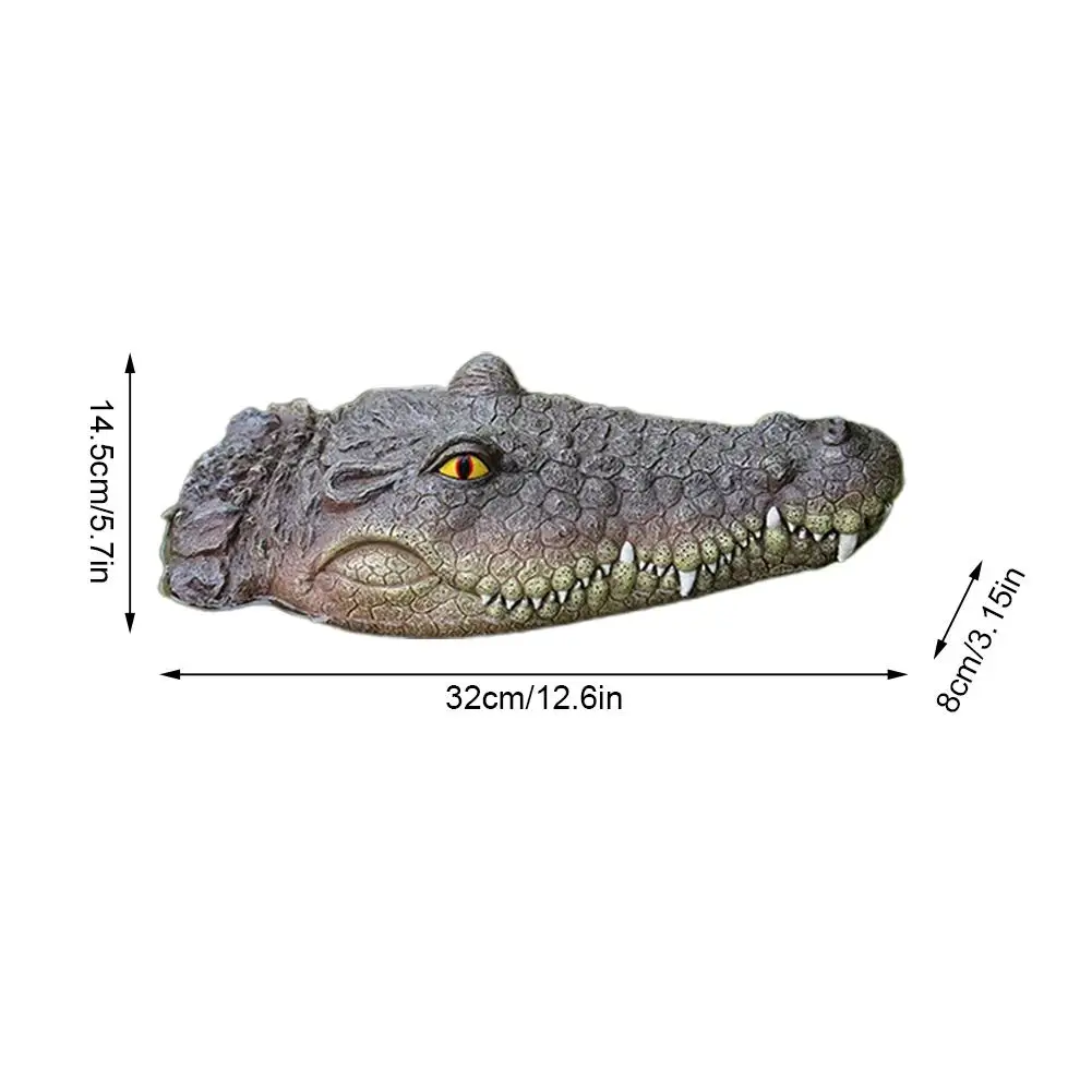 Pond Floating Alligator Head Decoy, Outdoor Alligator Pool Float Fake Gator Head Decorations Duck Deterrent, Crocodile Head Pond