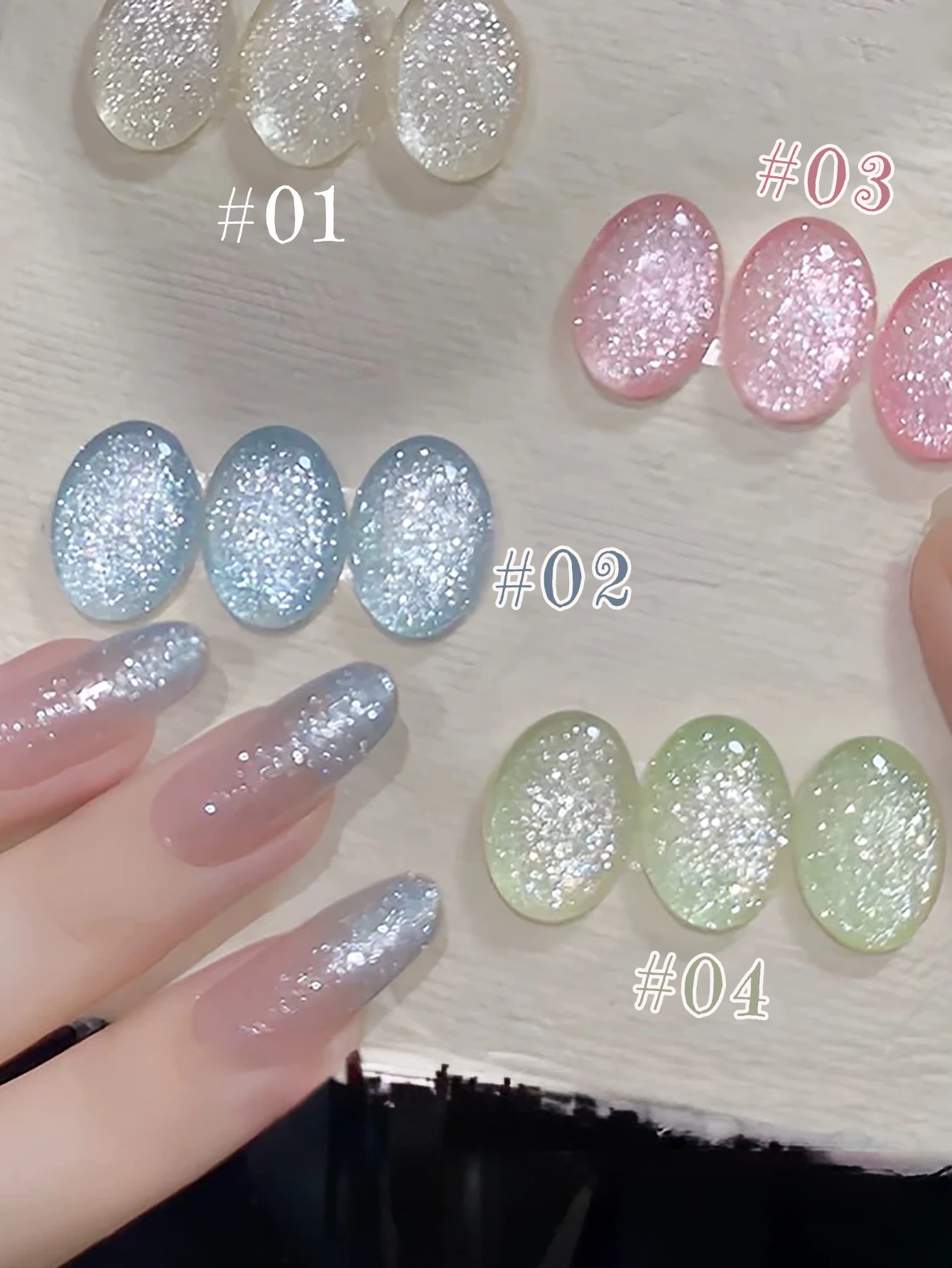 1 قطعة WS الصيف الخريف مسمار الأزرق الوردي فستان الزفاف غرامة بريق هلام طلاء الأظافر 2025 شعبية الأبيض بريق سحق الماس هلام