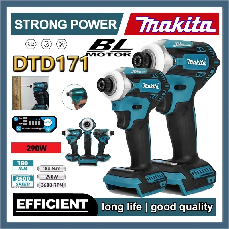 

Makita DTD171 Brushless Impact Driver 18V Cordless Power Tools Rechargeable Screwdriver Drills with BL Motor Bare Tool Unit