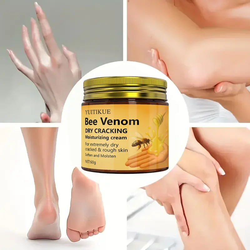 YUITIKUE Bee Venom Moisturizing Cream 60g - For Extremely Dry & Cracked Skin, Repairs Hands, Feet, Elbows & Knees, SPA-like Care
