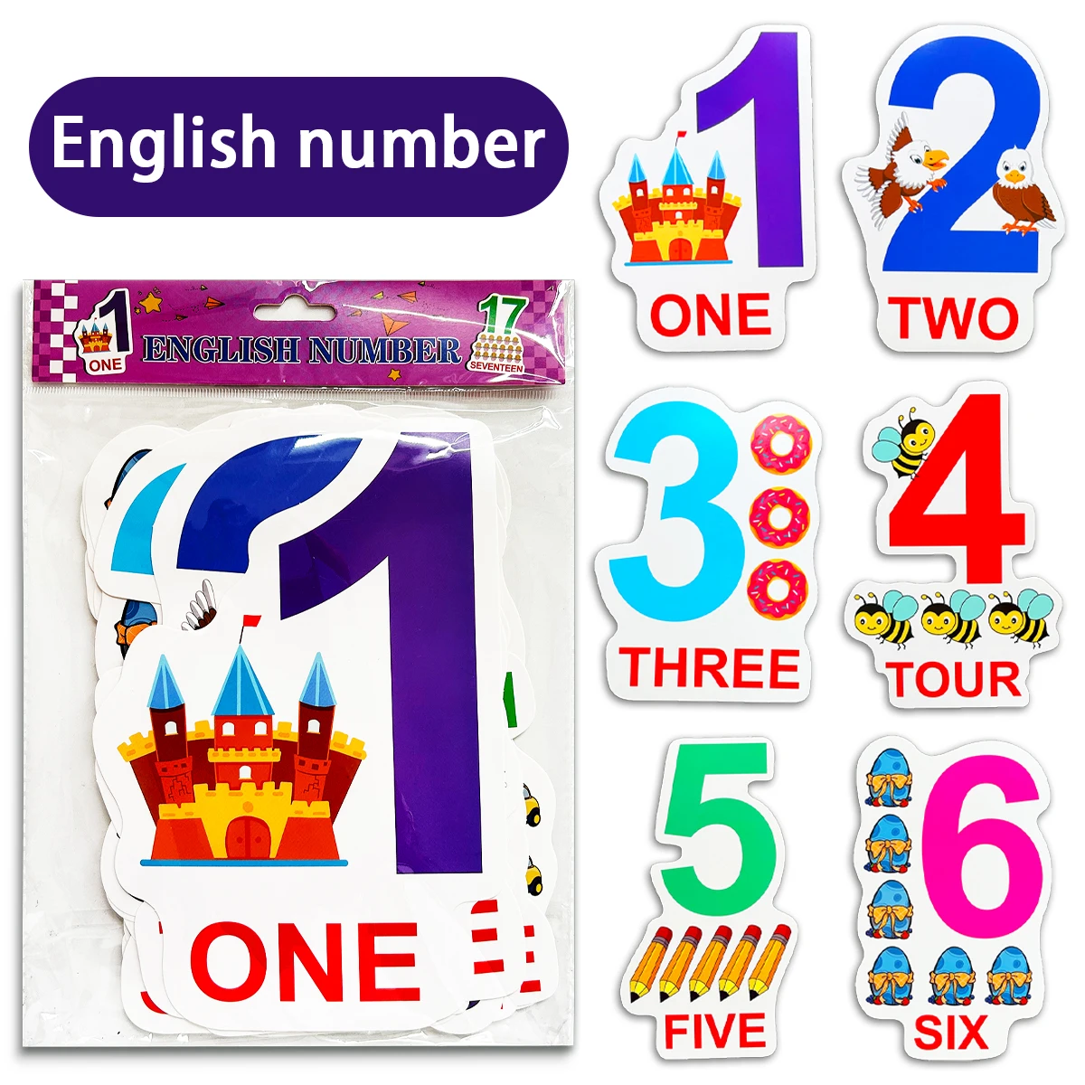 English Numbers and Letters Picture Memory Cards Early Learning Colour Cards Educational Enlightenment