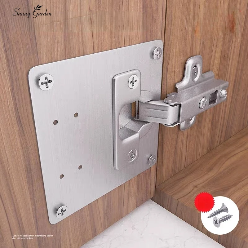 Door Hinge Repair Plate for Kitchen Cabinets Stainless Steel Cupboard Drawer Window Furniture Hinges Repair Kit Fittings