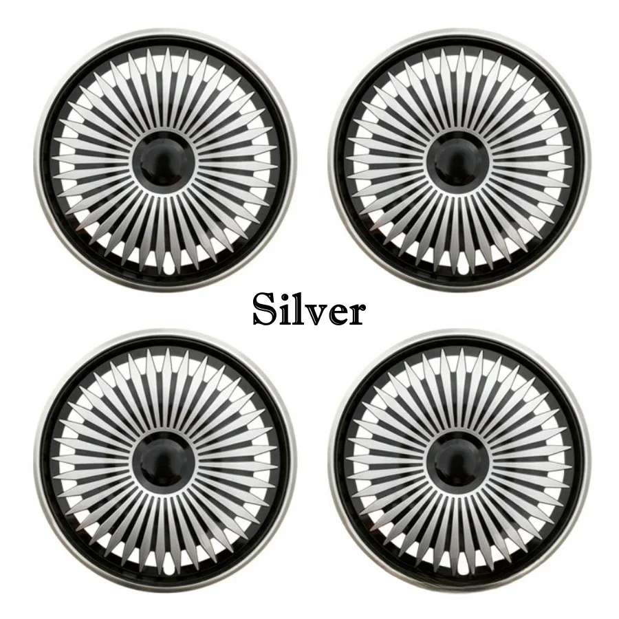 4PCS Durable Car Hubcap Wheel Covers ABS Plastic Auto Snap On Wheel Cover Kit 13 Inch 14/15/16 Inches Silver Blue Red