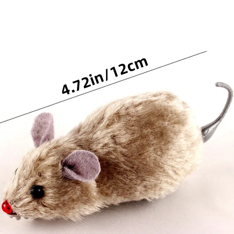 لعبة فأر الجري القطيفة المضحكة للقطط والكلاب وذيل الفأر والحيوانات الأليفة والأطفال بلون عشوائي