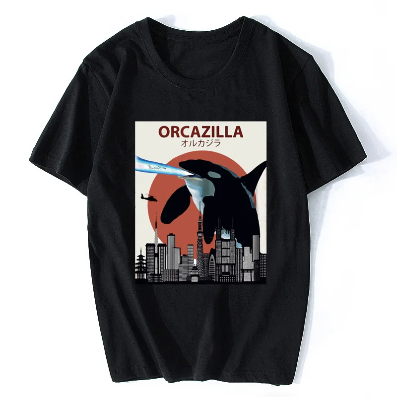 Hot Sale Fashion Cotton Tshirt Orcazilla Funny Killer Whale T-shirt | Orca Lovers Gift Men O-neck Funny Tee Shirt