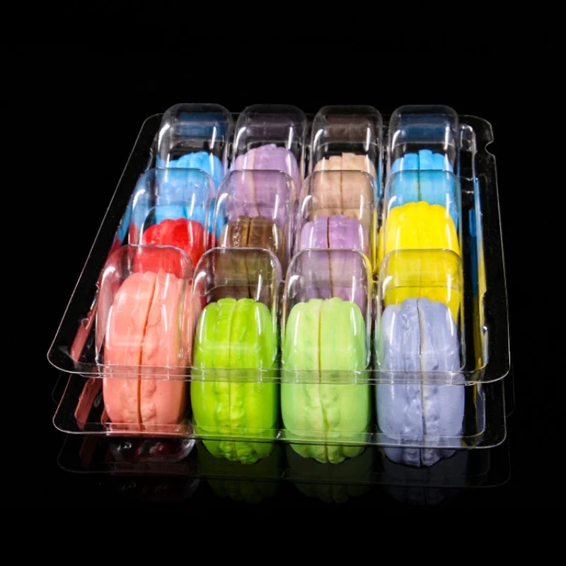 10 00piece.Custom.plastic clamshell 6 share blister Macaron packaging box Macaron