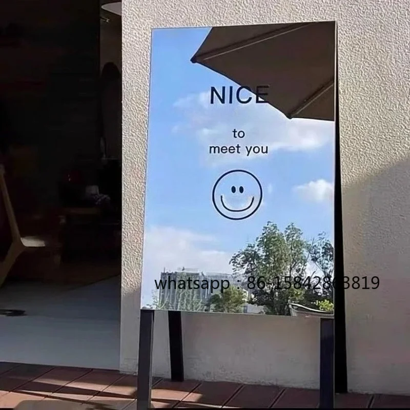 Outdoor Photography Mirror Floor To Ceiling Display Board Entrance Sign Advertising Board Mirror
