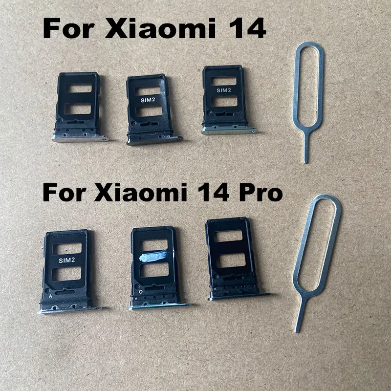 

New For Xiaomi 14 Pro Sim Card Tray Slot Holder Socket Adapter Connector Repair Parts Replacement MI 14 PRO