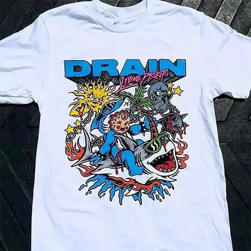 Drain Band Shirt Living Proof Music White All Size Gift Fan T-Shirt OM117