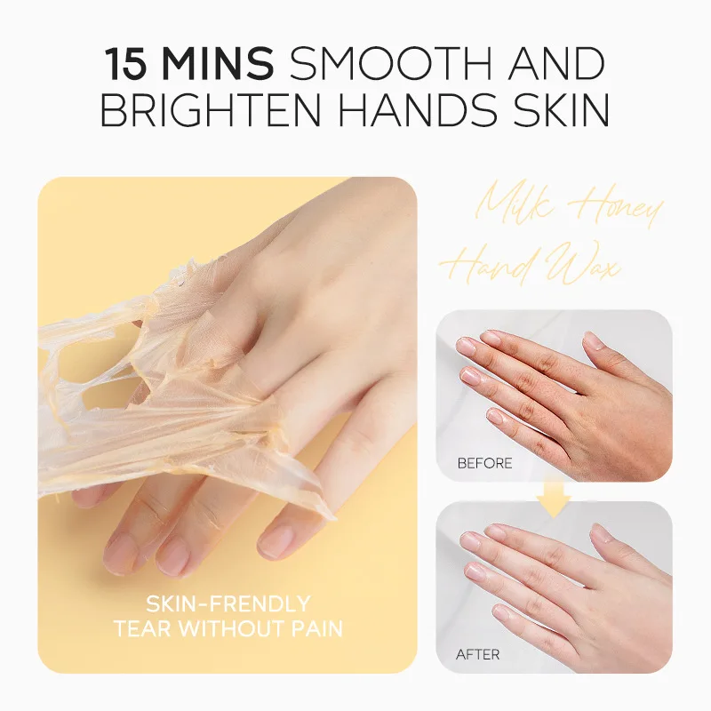 

LAIKOU Honey Milk Peel Off Hand Wax 50g Hand Mask Smoothes and Brightens Skin Autumn Winter Hydrating Exfoliating Nourish Skin