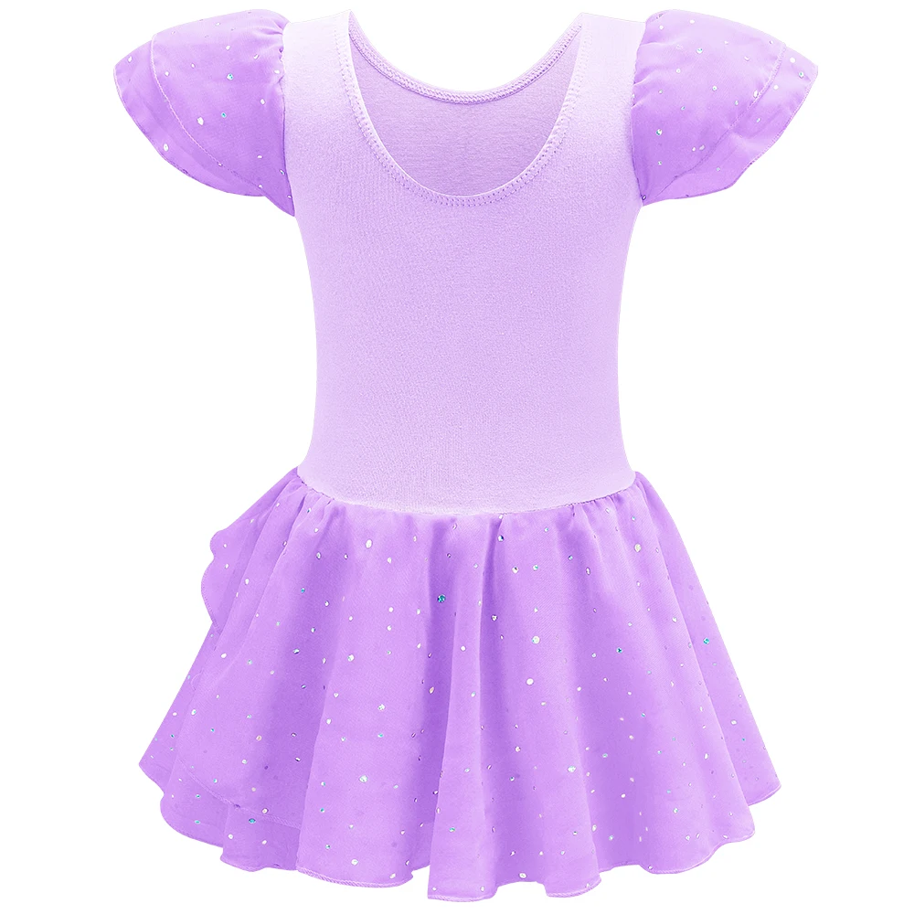 Glitzer-Trikots für Mädchen für Ballett, Tanzkleid mit Tutu-Rock, Rüschenärmel, Ballett-Trikot, Performance-Kleidung – Detail 22