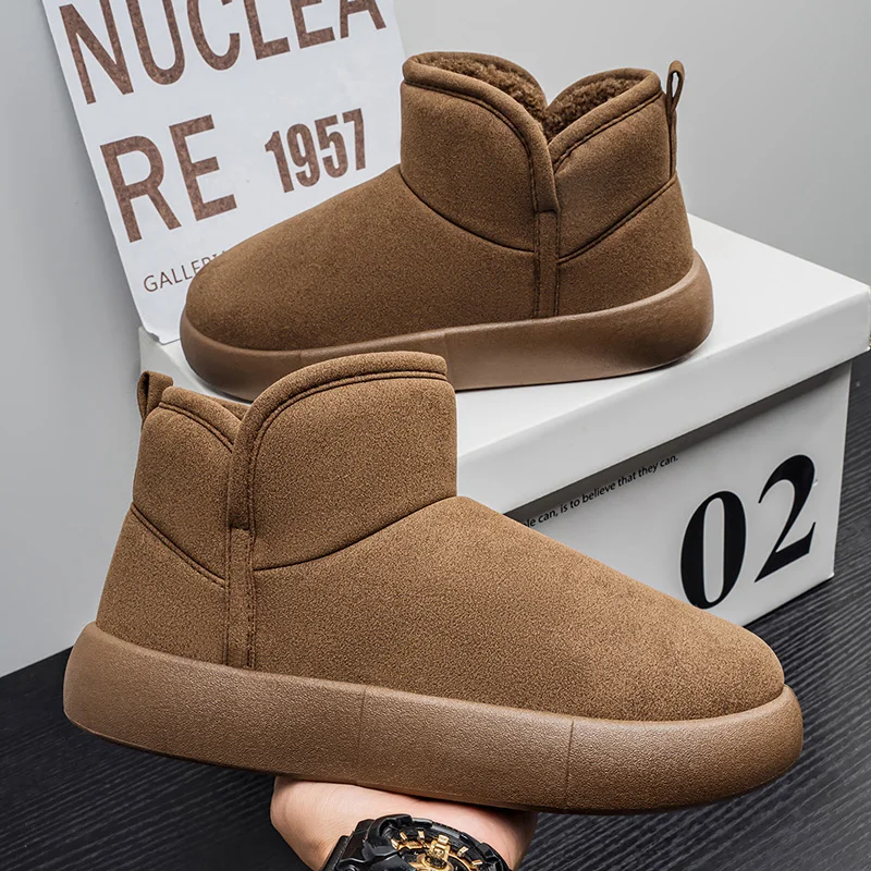 2025 Winter Snow Boots Men Warm Plush Cotton Shoes Man Comfortable Slip on Ankle Boots for Men Platform Boots botas para hombre