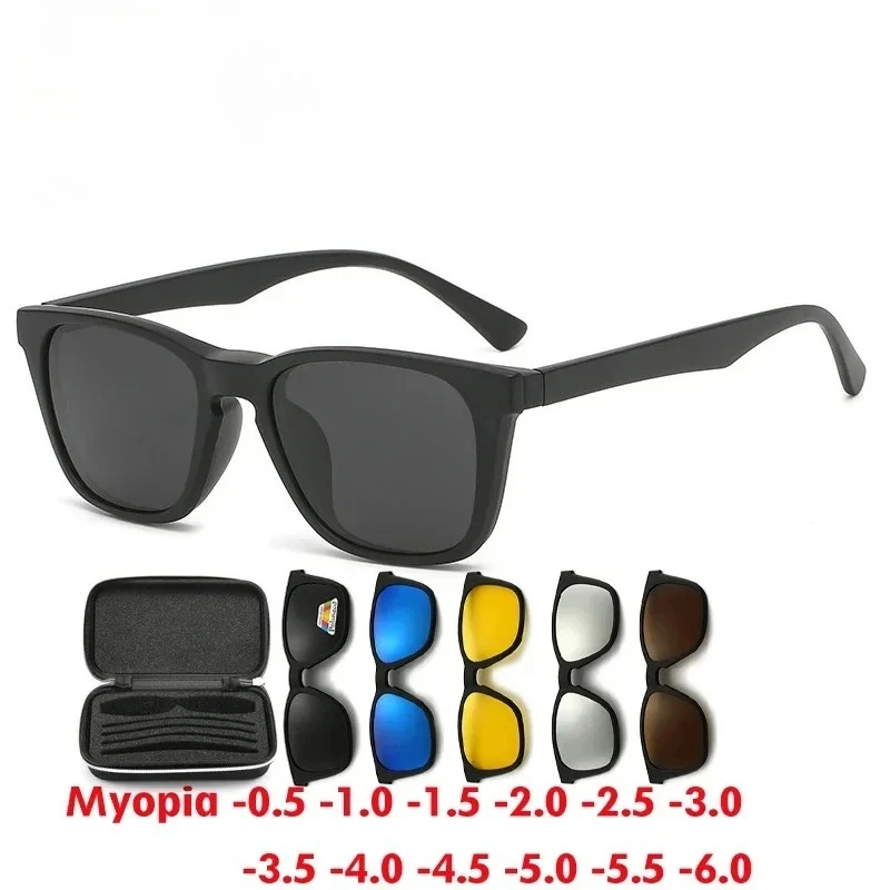 

XUKA Glasses Optical WomClip Prescription Myopia Frame -0.5~-10 Magnetic In1 Square Men 6Sunglasses PolarizedFashionCustom