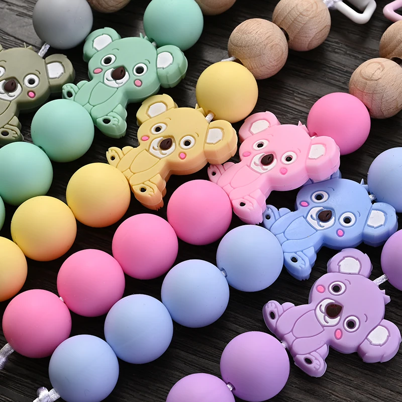 Baby Soother Plastic Pacifier Clip Animal Cartoon Silicone Dummy Holder Chain For Baby Nipple Chain Nursing Chew Toy Shower Gift